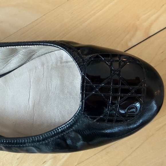 DIOR Patent Leather Black Ballet Flats - Picture 1 of 8